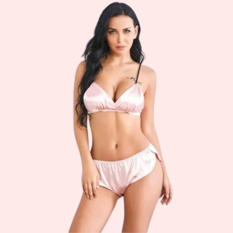 Fashionable Pure Silk Bra Set for Women