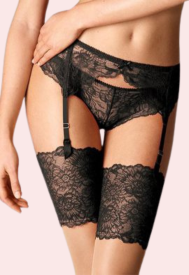 Seductive &amp; Sultry Black Lace Garter Belt